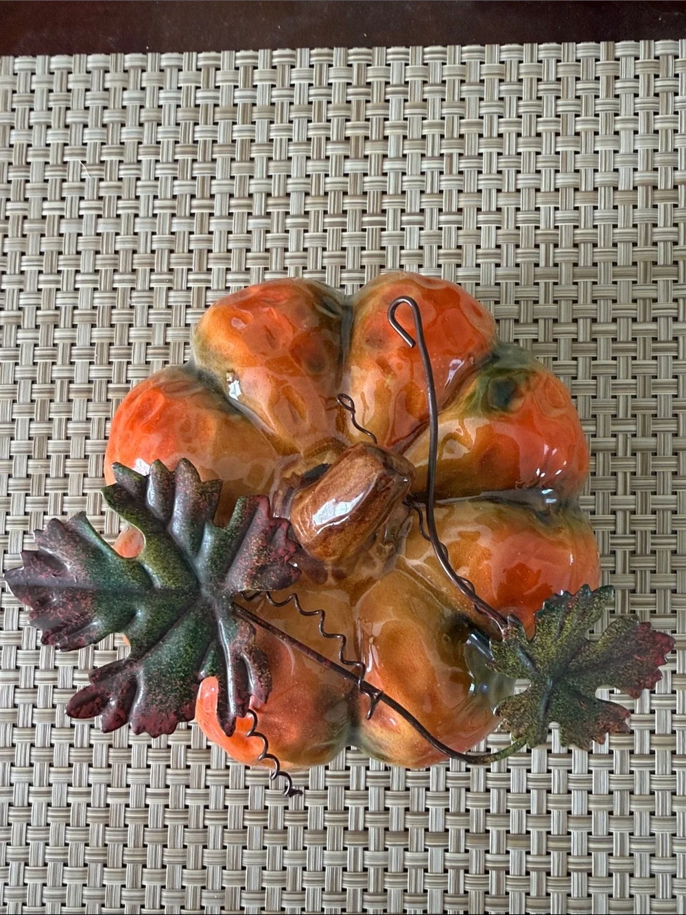 Set of 2 ceramic Pumpkins Halloween decor
